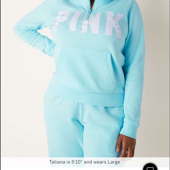 PINK VS campus jogger campus quarter zip pullover blue breeze sans classic - Picture 6 of 15